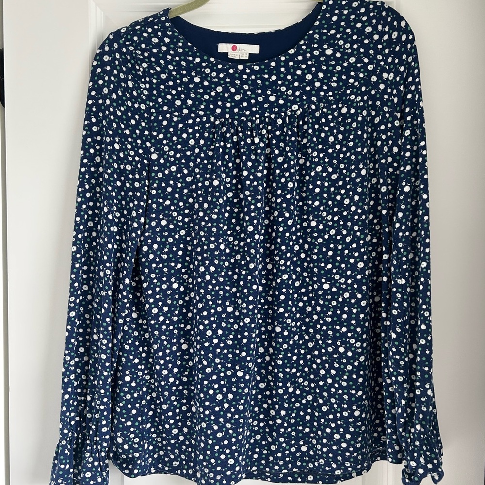 Boden Floral Print Women's Top - Navy